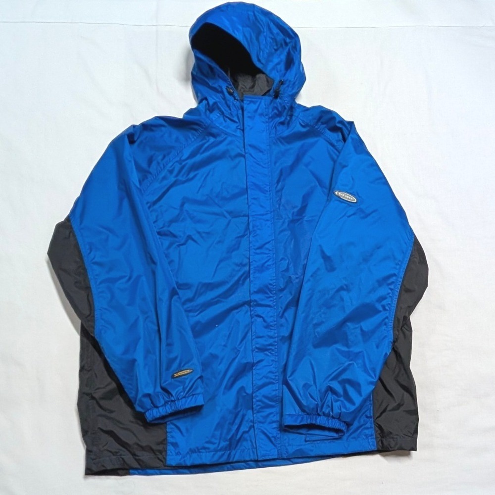 Stearns DryWear Rain Jacket Mens 2XL Blue Black Hooded Windbreaker 8732 Ripstop